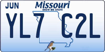 MO license plate YL7C2L