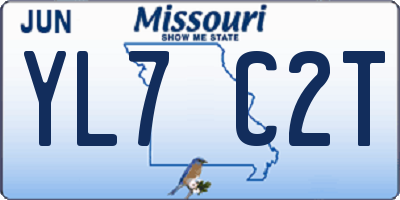 MO license plate YL7C2T