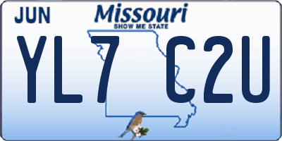 MO license plate YL7C2U