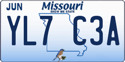 MO license plate YL7C3A