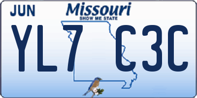 MO license plate YL7C3C