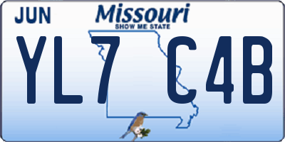 MO license plate YL7C4B
