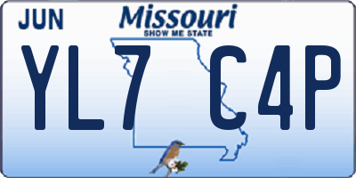 MO license plate YL7C4P