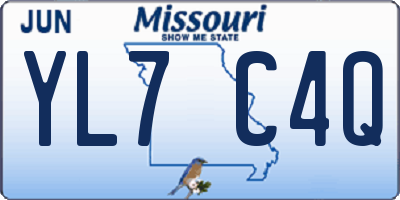 MO license plate YL7C4Q