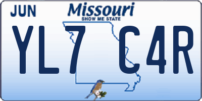 MO license plate YL7C4R