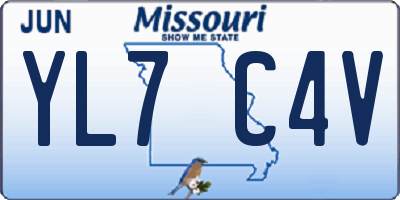 MO license plate YL7C4V