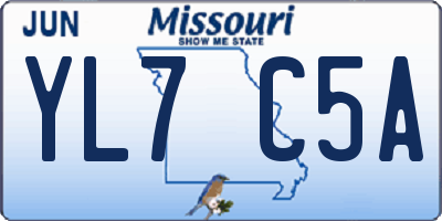 MO license plate YL7C5A