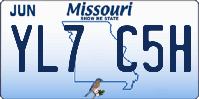MO license plate YL7C5H