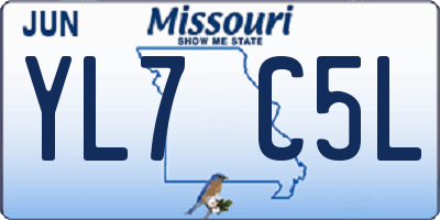 MO license plate YL7C5L
