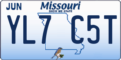 MO license plate YL7C5T