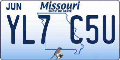 MO license plate YL7C5U