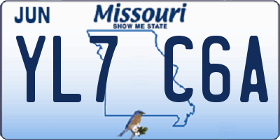 MO license plate YL7C6A