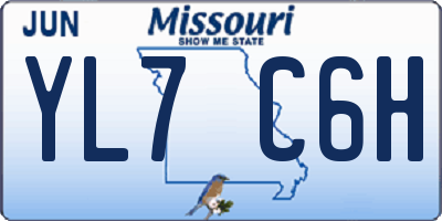 MO license plate YL7C6H