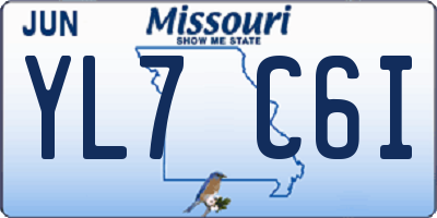 MO license plate YL7C6I