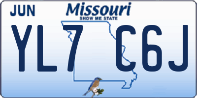MO license plate YL7C6J