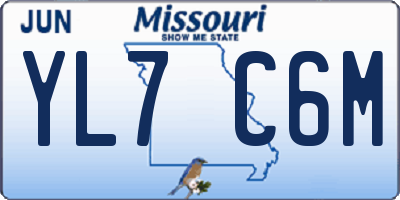 MO license plate YL7C6M