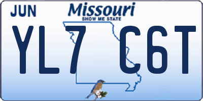 MO license plate YL7C6T