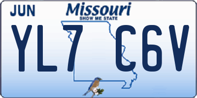 MO license plate YL7C6V