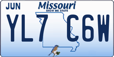 MO license plate YL7C6W