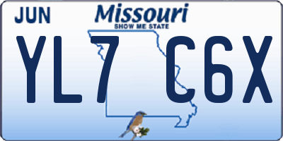 MO license plate YL7C6X