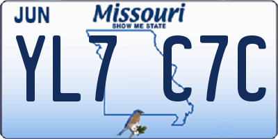 MO license plate YL7C7C