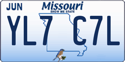 MO license plate YL7C7L