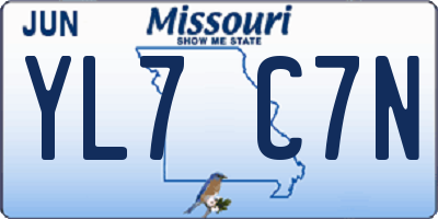 MO license plate YL7C7N