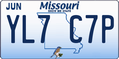 MO license plate YL7C7P