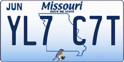MO license plate YL7C7T