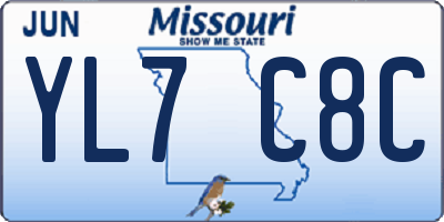 MO license plate YL7C8C