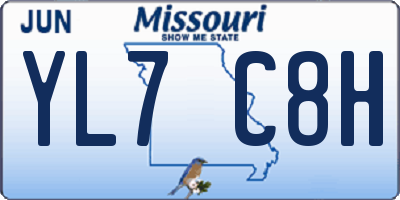 MO license plate YL7C8H