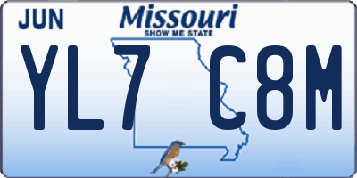 MO license plate YL7C8M