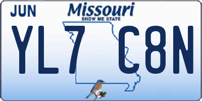 MO license plate YL7C8N