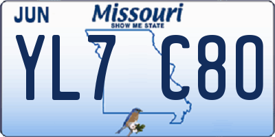 MO license plate YL7C8O