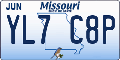 MO license plate YL7C8P