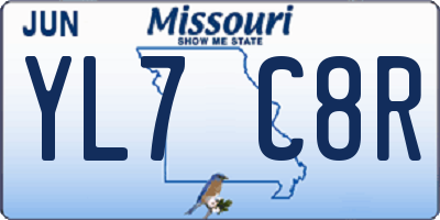 MO license plate YL7C8R
