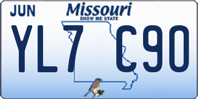 MO license plate YL7C9O
