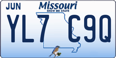 MO license plate YL7C9Q