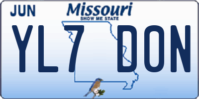 MO license plate YL7D0N