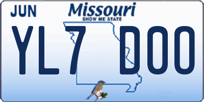 MO license plate YL7D0O