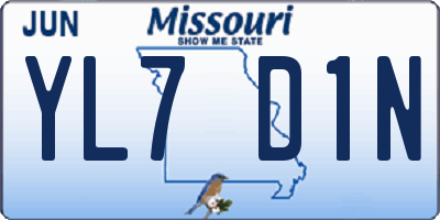 MO license plate YL7D1N