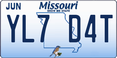 MO license plate YL7D4T
