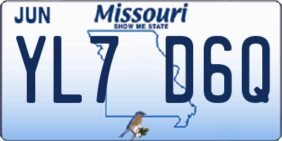 MO license plate YL7D6Q
