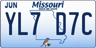 MO license plate YL7D7C