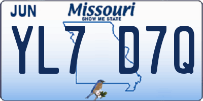 MO license plate YL7D7Q