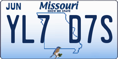 MO license plate YL7D7S