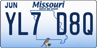 MO license plate YL7D8Q