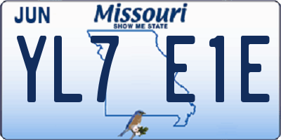 MO license plate YL7E1E