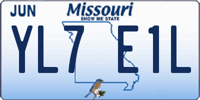 MO license plate YL7E1L