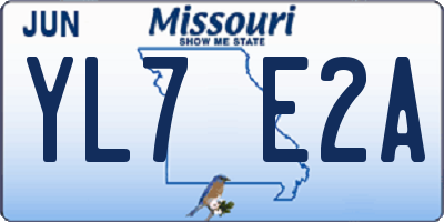 MO license plate YL7E2A